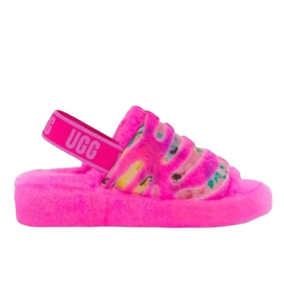 UGG Shoes - NEW UGG FLUFF PINK  SLINGBACK SLIPPERS, size 9, NEW WITHOUT TAGS